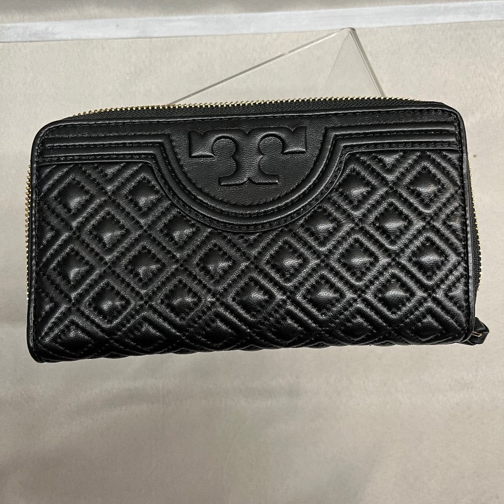Tory Burch quilted Fleming Zip Continental Wallet